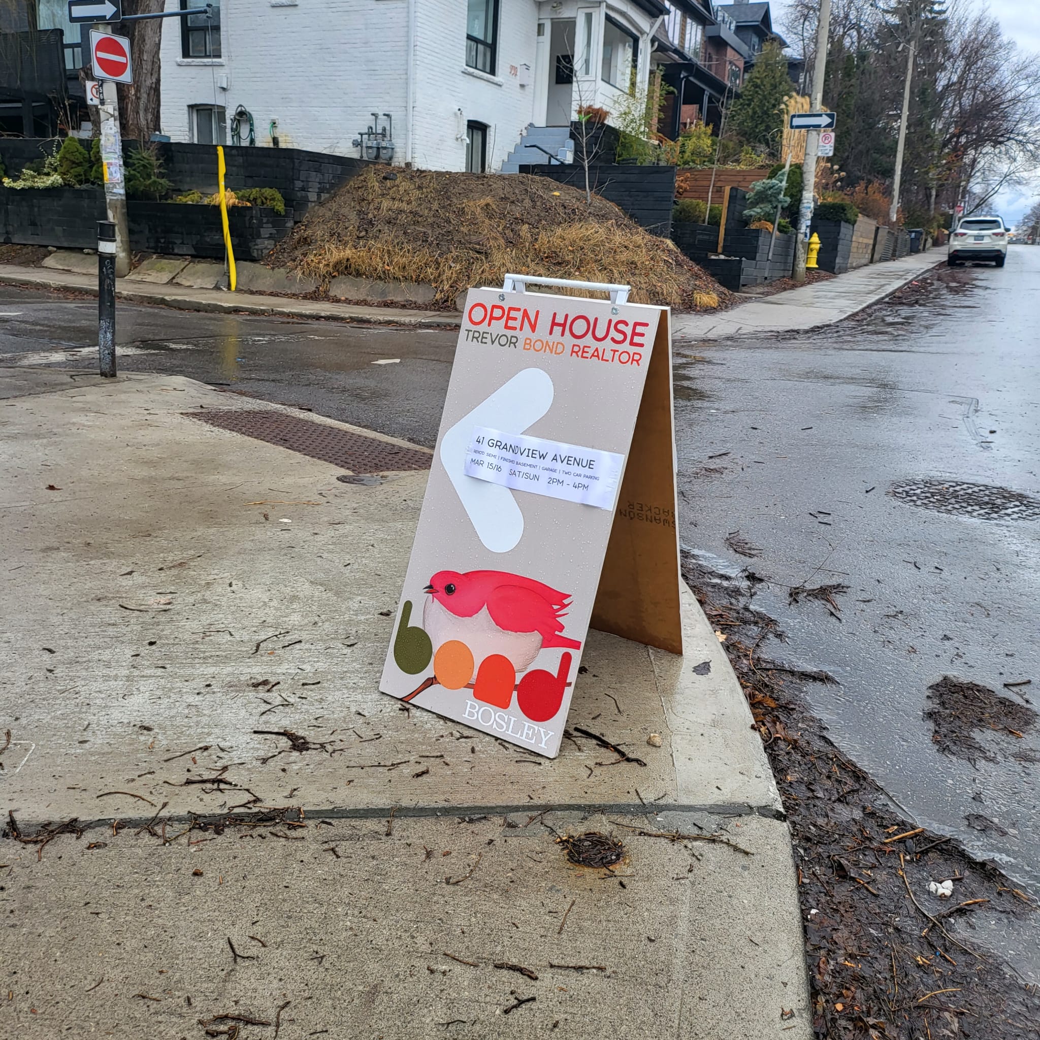 Bosley Real Estate A-frame sidewalk sign