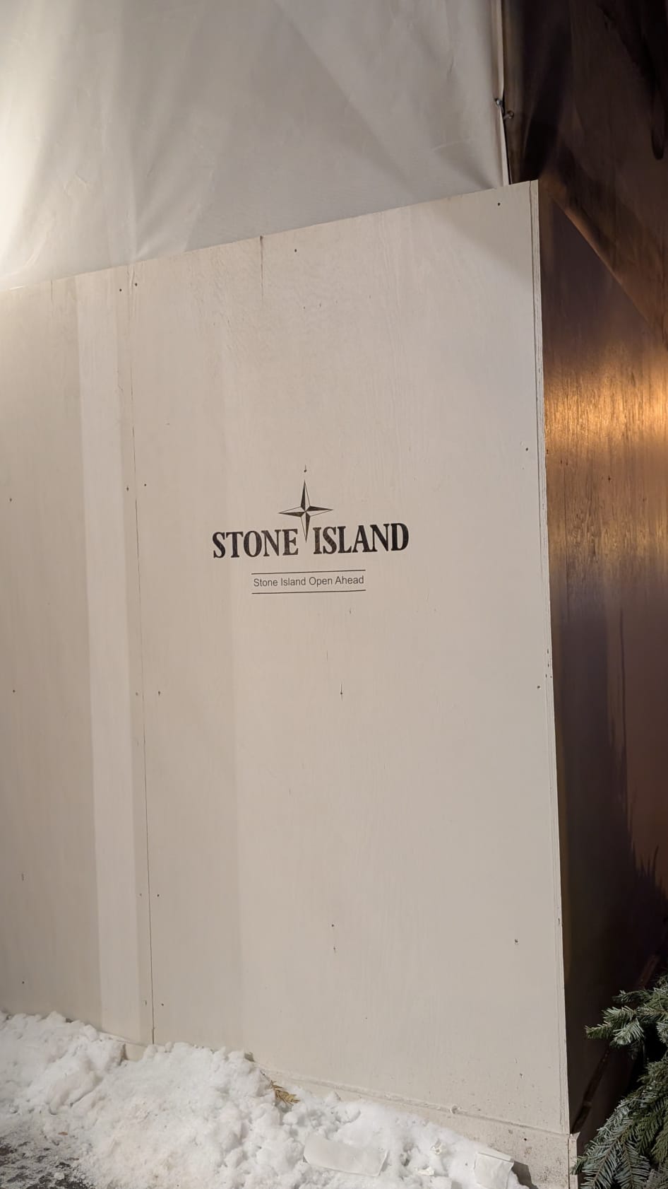 Stone Island site hoarding