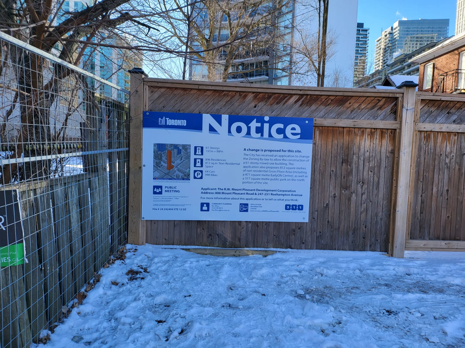 City of Toronto notice sign on ACM